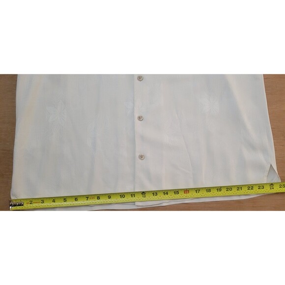 Tommy Bahama Hawaiian Camp Shirt Size XL Men White Silk Shirt Vacation Floral - Picture 13 of 16